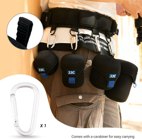 JJC Water Resistant Neoprene Camera Lens Pouch Case, Fold-Over Lens Bag for Mirrorless Lenses Up to 2.4 x 1.6 (D X H) for Canon EF-M 22mm f/2, Son...