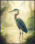 Posterizer 1 pcs-detailed depiction of a blue heron bird -1-Art for Animal Lovers Gift for Art Lovers Decorations for Bedroom, Office, Living Room...