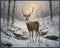 Posterizer 1 pcs-majestic deer in snowy winter scene-oil painting style-3-Art for Animal Lovers-Landscape & Nature Art-Decor for Home & Office- un...