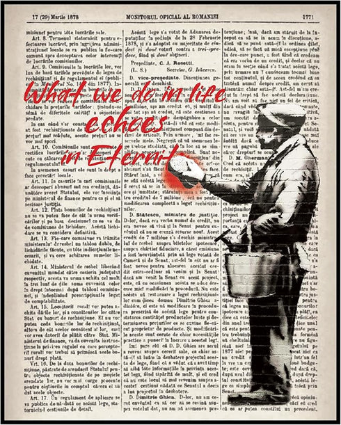 Posterizer 1 pcs-What we Do in Life Echoes in Eternity-Gladiator Russell Crowe-Movie & Cinema Art-Quotes-Gift for movie lovers-Decor for Home & Of...