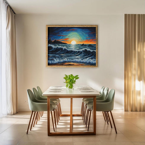 Posterizer 1 pcs- beach and the sea-abstract art 9-Landscape & Nature Art-Floral Botanical Art- Decor for Home & Office- unframed wall art...