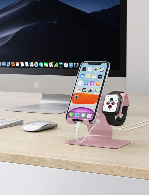 OMOTON Stand for Apple Watch - 2 in 1 Universal Desktop Stand Holder (Not Include Charger) for All iPhone 15 14 13 12 and Apple Watch Series 9/8/S...