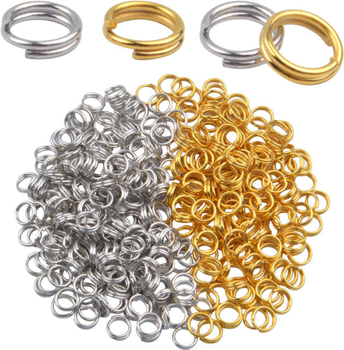 Aylifu 6mm Split Rings, 600 Pieces Small Split Key Rings Double Loop Jump Rings Connectors for DIY Jewelry Making - Silver and Gold...