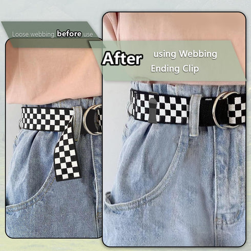 1-1/4" Plastic Webbing Ending Clip, 20 Pack Tactical Molle Belt Clip Hook, Hiking Camping Outdoor Backpack Strap Keeper Clips Slip Clip Buckle Hel...