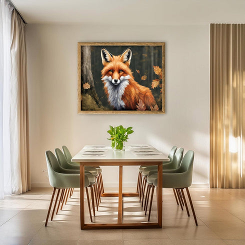Posterizer 1 pcs- Beautiful red fox in the jungle-Art for Animal Lovers-Landscape & Nature Art- Gift for Men Women Entrepreneur Teens-Living Room ...