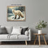 Posterizer 1 pcs-white arctic fox in snowy winter scene-oil painting style 3-Art for Animal Lovers-Landscape & Nature Art-Decor for Home & Office-...