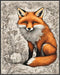 Posterizer 1 pcs- Beautiful red fox sitting on the ground-Art for Animal Lovers- Gift for Men Women Entrepreneur Teens-Decor for Home & Office- un...