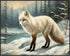Posterizer 1 pcs-white arctic fox in snowy winter scene-oil painting style 3-Art for Animal Lovers-Landscape & Nature Art-Decor for Home & Office-...