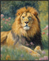 Posterizer 1 pcs- A lion lying in between flowers and grass-Art for Animal Lovers-Floral Botanical - Gift for Men Women Entrepreneur Teens-Living ...