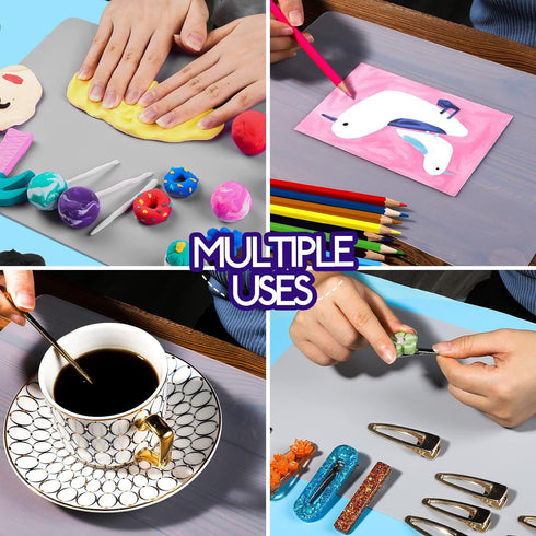 LEOBRO Silicone Mats for Crafts, 2 Pack Silicone Mat for Jewelry Resin Casting Molds, 11.69" x 8.26" Silicone Mats for Epoxy Resin, Resin Molds, D...