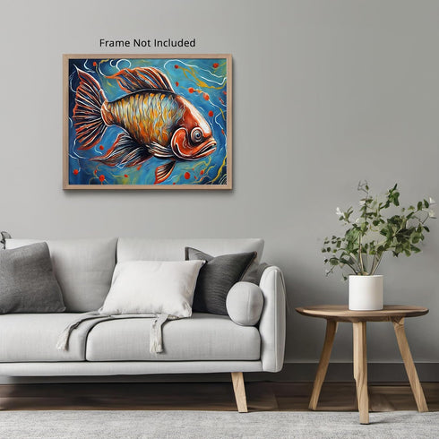 Posterizer 1 pcs- Abstract print of a fish in the sea-Art for Animal Lovers-Abstract & Modern Art- Gift for Men Women Entrepreneur Teens-Living Ro...