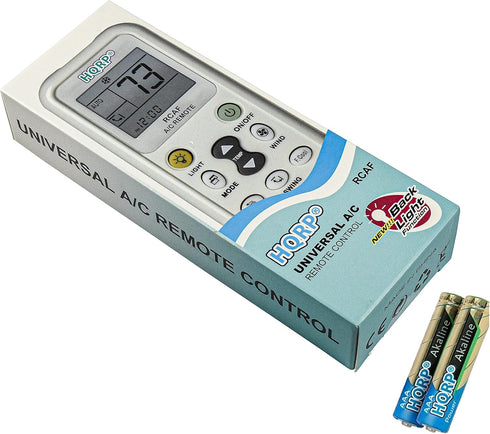 HQRP Universal A/C Remote Control Compatible with LG Panasonic Sharp Samsung Fujitsu Gree Guangda Guqiao Haier Helton Hemilton Hicon Hisense Hitac...