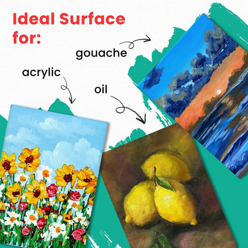 Chalkola Paint Canvas Panels 5x7 inch (15 Pack) for Acrylic Painting & Oil Art, Primed 100% Cotton Boards, Acid-Free for Professional Artists, Hob...