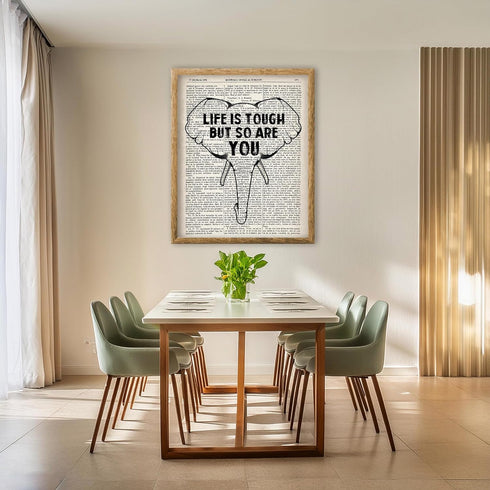 Posterizer 1 pcs-life is tough but so are you-encouraging-Quotes and Poems-Motivational & Inspirational Art-Decor for Home & Office- UNFRAMED Wall...