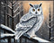 Posterizer 1 pcs-owl in nature-winter snowy scene in oil painting style-2-Art for Animal Lovers-Landscape & Nature Art-Decor for Home & Office- un...