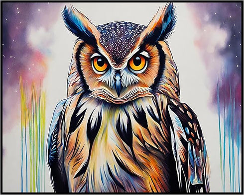 Posterizer 1 pcs- Abstract poster of a beautiful owl-Art for Animal Lovers-Abstract & Modern Art- Gift for Men Women Entrepreneur Teens-Decor for ...