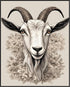 Posterizer 1 pcs- A goat with flowers print-Art for Animal Lovers-Floral Botanical Art- Gift for Men Women Entrepreneur Teens-Living Room Bedroom ...