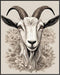 Posterizer 1 pcs- A goat with flowers print-Art for Animal Lovers-Floral Botanical Art- Gift for Men Women Entrepreneur Teens-Living Room Bedroom ...