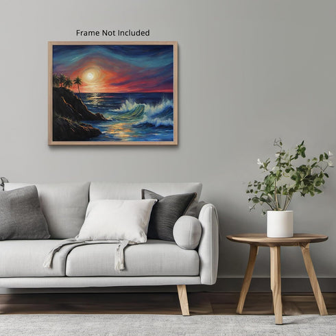 Posterizer 1 pcs- beach and the sea-abstract art 13-Landscape & Nature Art-Floral Botanical Art- Decor for Home & Office- unframed wall art...