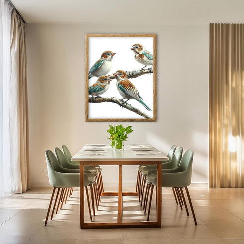 Posterizer 1 pcs-cute little birds on a branch serene scene poster -2-Art for Animal Lovers Gift for Men Women Teens Decor for Home & Office- unfr...