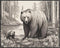 Posterizer 1 pcs- Cute bear with its cub in nature-Art for Animal Lovers-Landscape & Nature Art- Gift for Men Women Entrepreneur Teens-Decor for H...