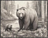 Posterizer 1 pcs- Cute bear with its cub in nature-Art for Animal Lovers-Landscape & Nature Art- Gift for Men Women Entrepreneur Teens-Decor for H...