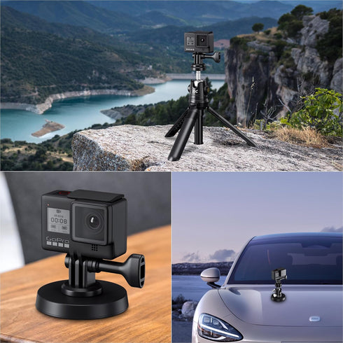 JJC 1/4"-20 Tripod Mount Adapter for Action Camera GoPro Hero 12 11 10 9 8 7 6 5, DJI Osmo Action 4 3, Insta360 Ace Pro, Action Camera Adapter Mou...