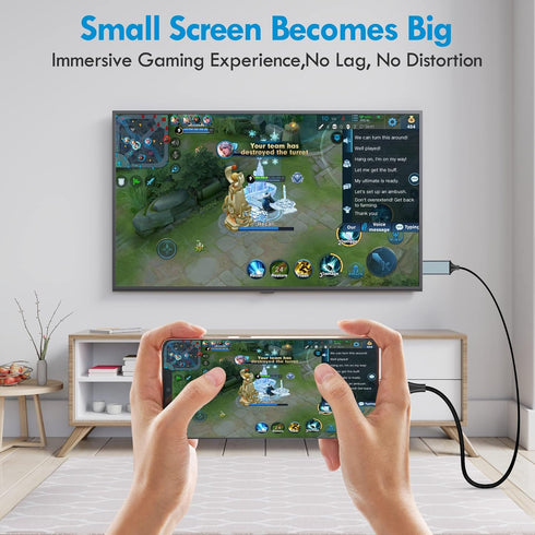 Lightning to HDMI Adapter • HDMI Cable for iPhone to TV • Compatible with iPhone14, 13, 12, 11 & YouTube to TV Output • with 1080P HD Display • Sy...