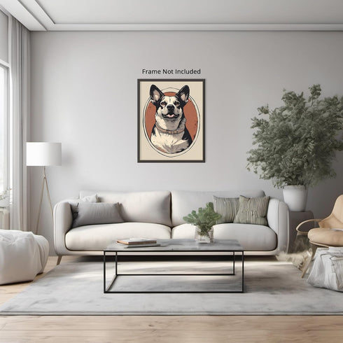 Posterizer 1 pcs- Beautiful black and white dog smiling-Art for Animal Lovers-Abstract & Modern Art- Gift for Men Women Entrepreneur Teens-Living ...