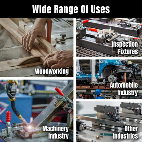 POWERTEC 1PK Toggle Clamp, 200 lbs Holding Capacity, 12050 Quick Release Vertical Clamps w/ Antislip Rubber Pressure Tip for Woodworking Jigs and ...