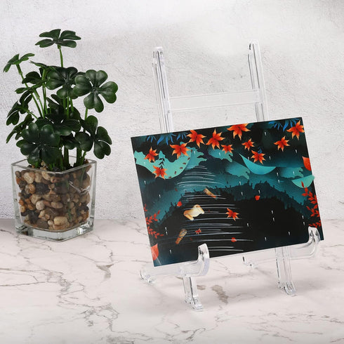 PATIKIL 9" Acrylic Decorative Plate Stand Holder, 2 Pack Table Use Picture Easel Frame Holder for Displaying Photos, Card, Canvases, Clear...
