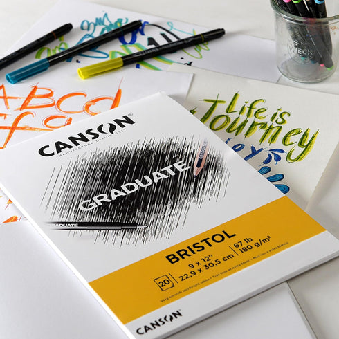 Canson Graduate Bristol Pad, Foldover, 5.5x8.5 inch, 20 Sheets | Artist Paper for Adults and Students - Drawing, Sketching, Markers and Art Journa...
