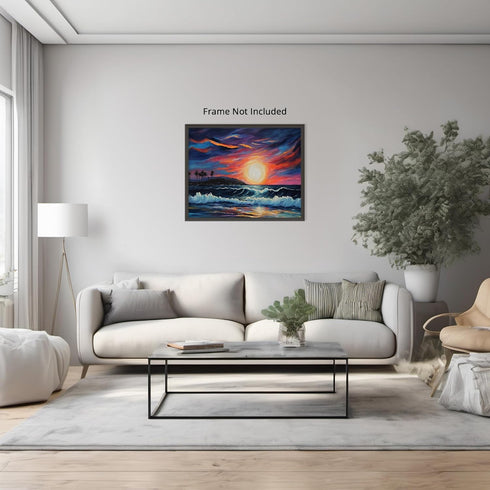 Posterizer 1 pcs- beach and the sea-abstract art 7-Landscape & Nature Art-Floral Botanical Art- Decor for Home & Office- unframed wall art...