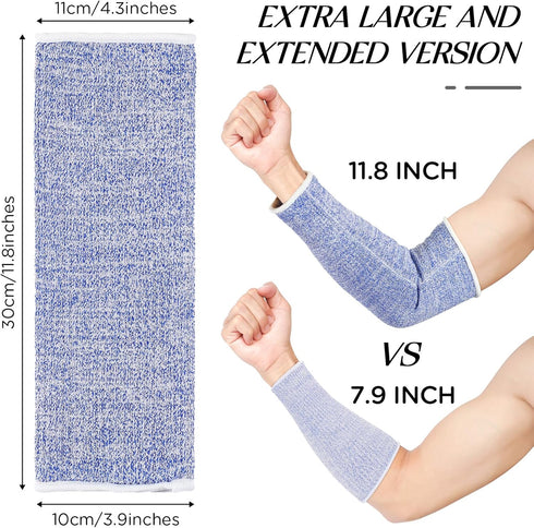 Neer 4 Pair Protective Arm Sleeves for Thin Skin Anti-Cut Burn Resistant Cover Forearm Sleeve for Cooking Construction(Black, Blue, Gray, Yellow, ...