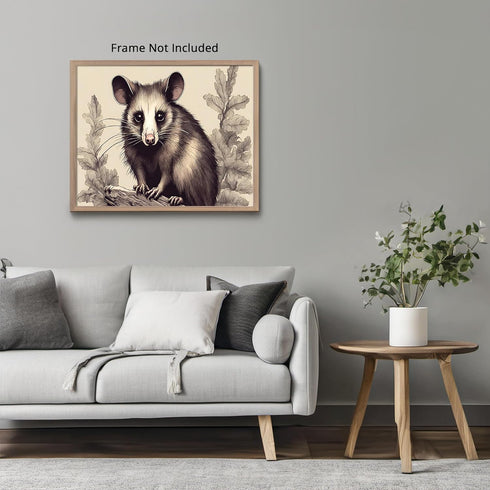Posterizer 1 pcs- A possum standing on a tree print-Art for Animal Lovers- Gift for Men Women Entrepreneur Teens-Living Room Bedroom Decor- unfram...