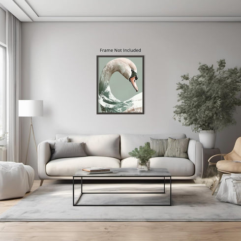 Posterizer 1 pcs-graceful beautiful white swan art work 1-Art for Animal Lovers Gift for Men Women Entrepreneur Teens Chic Home Decor- unframed w...