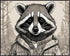 Posterizer 1 pcs- Black and white portrait of a raccoon with a jacket-Art for Animal Lovers- Gift for Men Women Entrepreneur Teens-Living Room Bed...