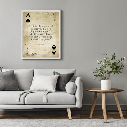 Posterizer 1 pcs-Life is Like a Game of Poker-Rick Warren-Quotes and Poems-Motivational & Inspirational Art-Living Room Bedroom Decor- UNFRAMED Wa...