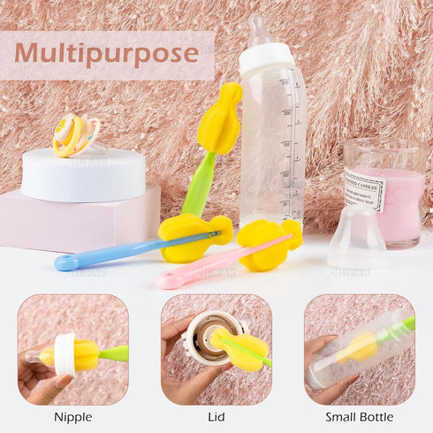 AUEAR, Milk Bottle Nipple Brushes Pacifier Sponge Cleaning Small Brush Cleaner Set for Bottles and Accessories (8 Pcs)...