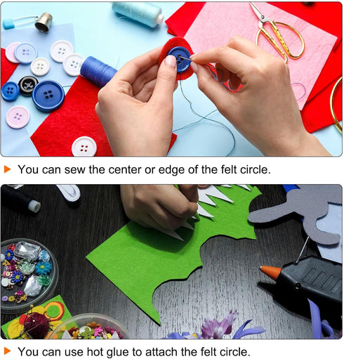 HARFINGTON 600pcs Round Felt Circles, 25mm 1" Pre Cut Felt Craft Pads Non-Woven Mini Felt Fabric Circles for DIY Sewing Handcraft Cut Projects Cra...