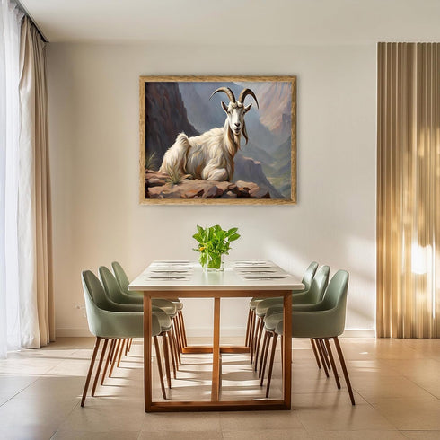 Posterizer 1 pcs- Beautiful mountain goat oil painting style-Art for Animal Lovers-Landscape & Nature Art- Gift for Men Women Teens-Decor for Hom...