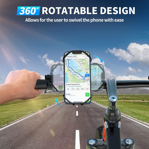 VUP Bike Phone Mount Detachable, Universal Bicycle Phone Holder with 360° Rotatable Silicone Mount for iPhone 15/14/13/Pro Max/Pro/mini/12/11/Xs/M...