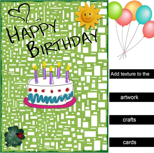 12 Pcs Mixed Media Stencils Sea Bubbles Spirals Template Cell Theory Cubist Stencil Aspen Trees Branches Painting Stencils for Canvas Arts Journal...