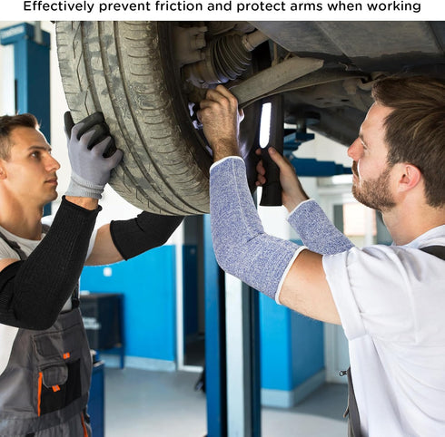 Neer 4 Pair Protective Arm Sleeves for Thin Skin Anti-Cut Burn Resistant Cover Forearm Sleeve for Cooking Construction(Black, Blue, Gray, Yellow, ...