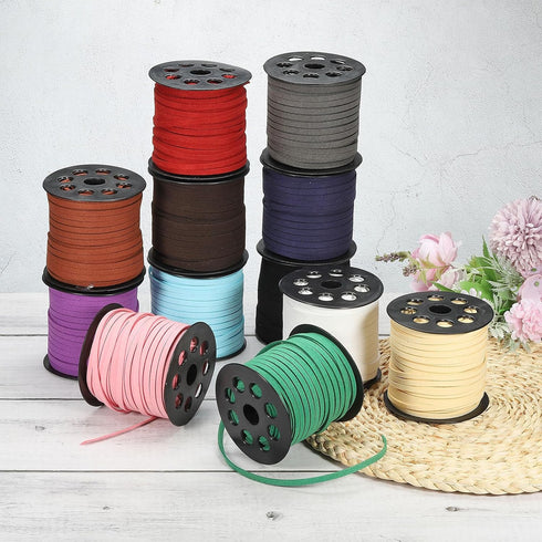 PATIKIL Flat Suede Leather Lace, 5mm x 50 Yard Faux Suede Leather Cord DIY Supplies for Necklace Bracelet Beading Jewelry Making Tassels Art Craft...