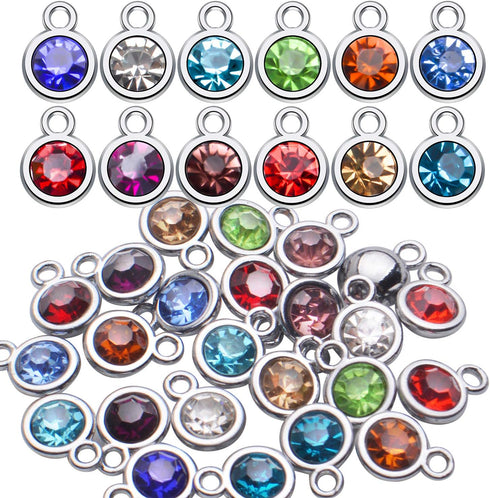 Aylifu Birthstone Charms Crystal Pendant Charms 12 Months Birth Charms for Necklace Bracelet Earring...