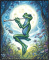 Posterizer 1 pcs-whimsical forest scene-frog playing music 4-Art for Animal Lovers-Fantasy & Fiction Art-Gift for Daughter, Son, Kids- unframed wa...