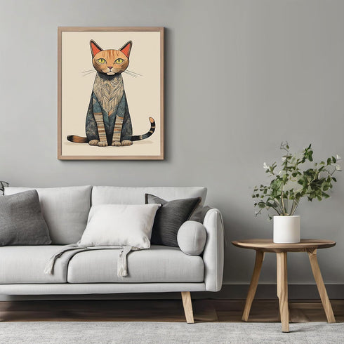 Posterizer 1 pcs- Abstract print of a cat with patterns on its skin-Art for Animal Lovers-Abstract & Modern Art- Gift for Men Women Teens-Decor f...