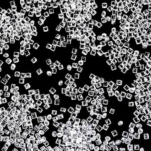 yueton 100g 3mm Miniature Dollhouse Clear Plastic Ice Cubes, Doll House Ice Cubes, Fake Ice Cubes, Dollhouse Beer Drinks Accessories, Dollhouse Cu...