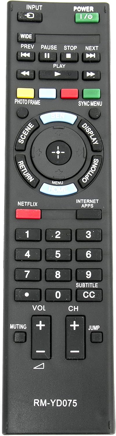 RM-YD075 Replaced Remote fit for Sony TV KDL-40EX640 KDL-46EX640 KDL-55EX640 KDL-40EX645 KDL-46EX641 KDL-46EX645 KDL-50EX645 KDL-55EX645 KDL-60EX6...